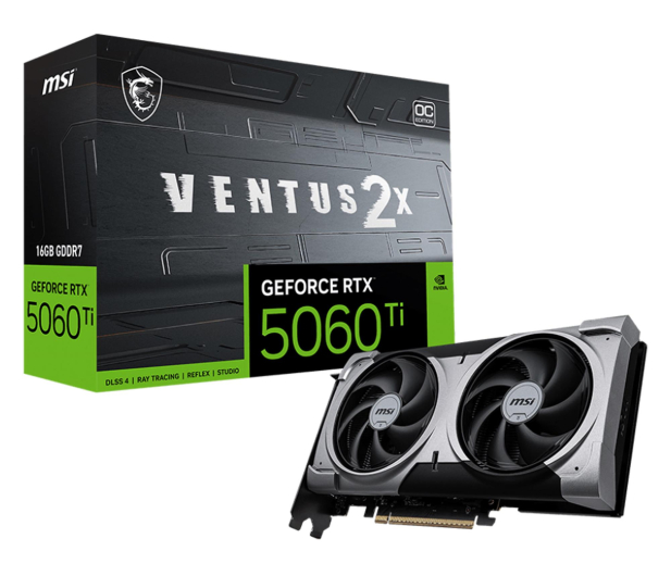 MSI GeForce RTX 5060 Ti Ventus 2X OC Plus 16GB GDDR7 DLSS4 - 1328859 - zdjęcie